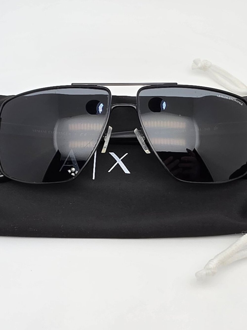 Armani Exchange AX2037S Matte Black Frame Polarized Grey Lens Sunglasses w/ Case